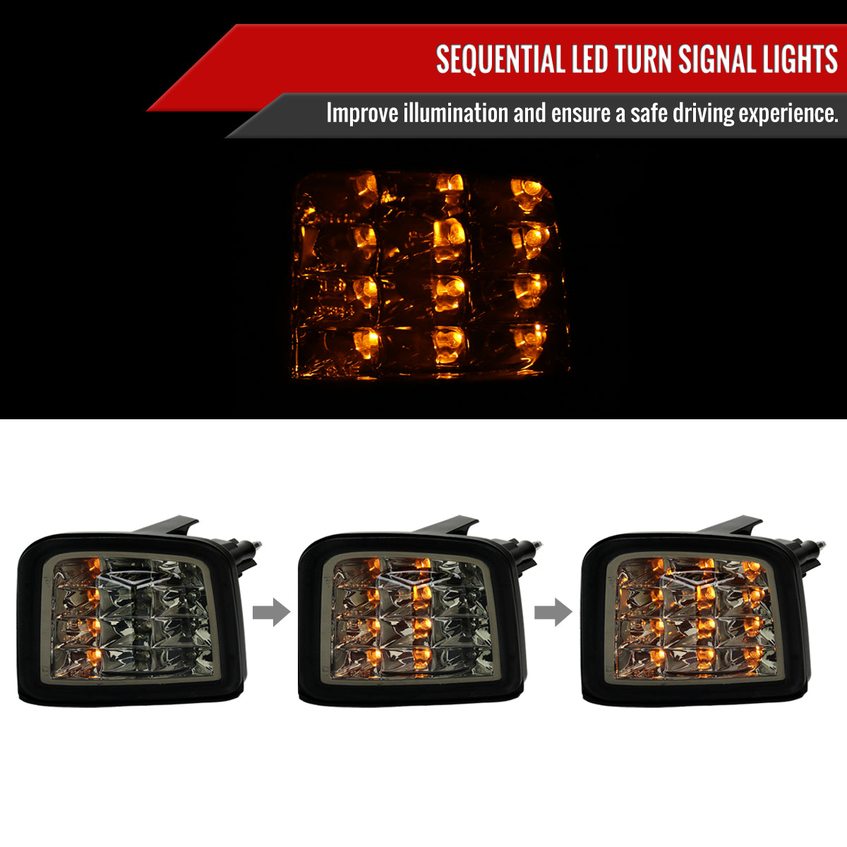2015-2021 Subaru WRX / 2015-2017 WRX STI Sequential Front Bumper LED Turn Signal Lights (Chrome Housing/Smoked Lens)