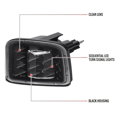 2015-2021 Subaru WRX / 2015-2017 WRX STI Sequential Front Bumper LED Turn Signal Lights (Matte Black Housing/Clear Lens)