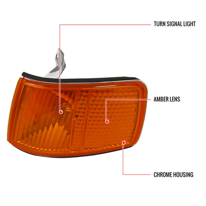 1990-1991 Honda CRX Corner Lights (Chrome Housing/Amber Lens)
