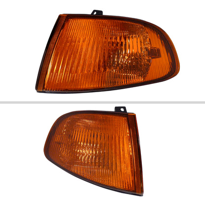 1992-1995 Honda Civic 2/3DR Corner Lights (Chrome Housing/Amber Lens)