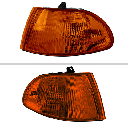 1992-1995 Honda Civic Sedan Corner Lights (Chrome Housing/Amber Lens)