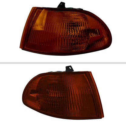 1992-1995 Honda Civic Sedan Corner Lights (Chrome Housing/Amber Smoked Lens)