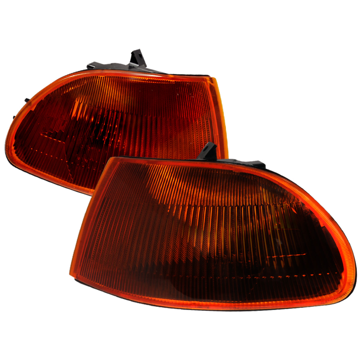 1992-1995 Honda Civic Sedan Corner Lights (Chrome Housing/Amber Smoked Lens)