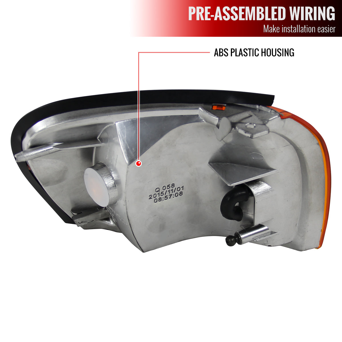 1995-2001 Subaru Impreza Corner Lights (Chrome Housing/Amber Smoked Lens)