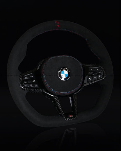 BMW LCI Alcantara Flat Bottom Steering Wheel for G Chassis- CARBONE's CS Signature Design for G20 G30 G80 G82 M3 M4 M2 M340i