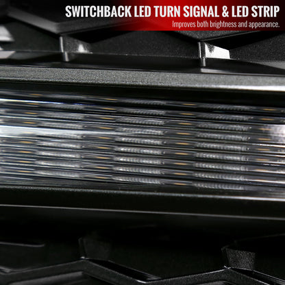 2020-2022 Toyota Corolla Sedan Switchback LED Signal Fog Light Glossy Black Bezels (Chrome Housing/Clear Lens)