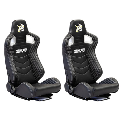 The Chosen Leather Reclinable Bull Boost Racing Bucket Seat with Slider Rails
