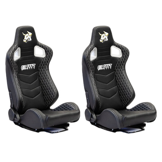 The Chosen Leather Reclinable Bull Boost Racing Bucket Seat with Slider Rails