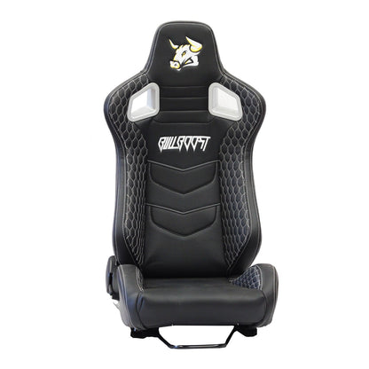 The Chosen Leather Reclinable Bull Boost Racing Bucket Seat with Slider Rails