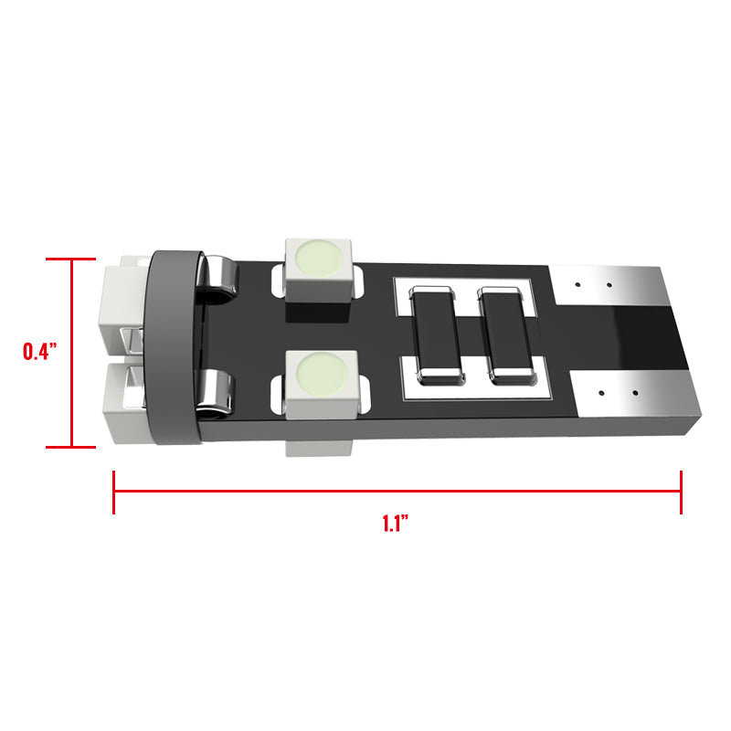T10 8 SMD LED Bulb w/ Integrated Canbus - 2PC (White)