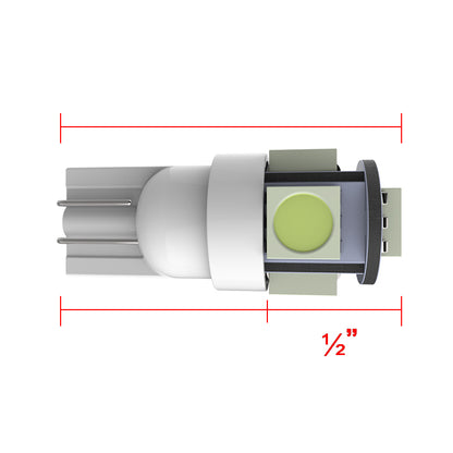 T10 5 SMD Wedge LED License Plate, Side Marker, Lamp Light Bulb - 2PC (White)