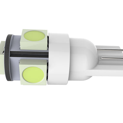 T10 5 SMD Wedge LED License Plate, Side Marker, Lamp Light Bulb - 2PC (White)