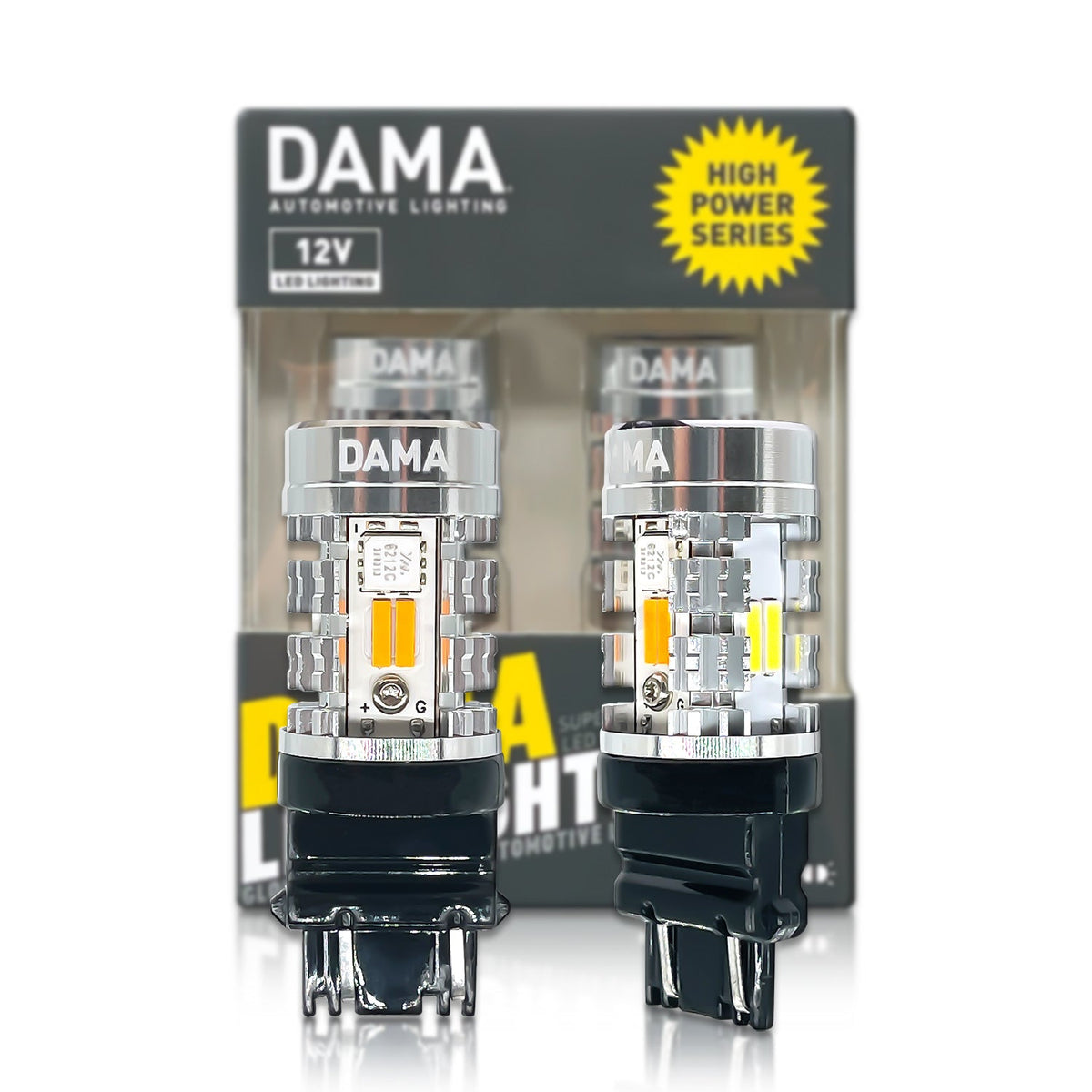 DAMA 3157 High Power Switchback LED Bulbs | 6000K White & 2600K Amber | CANbus Error-Free SET