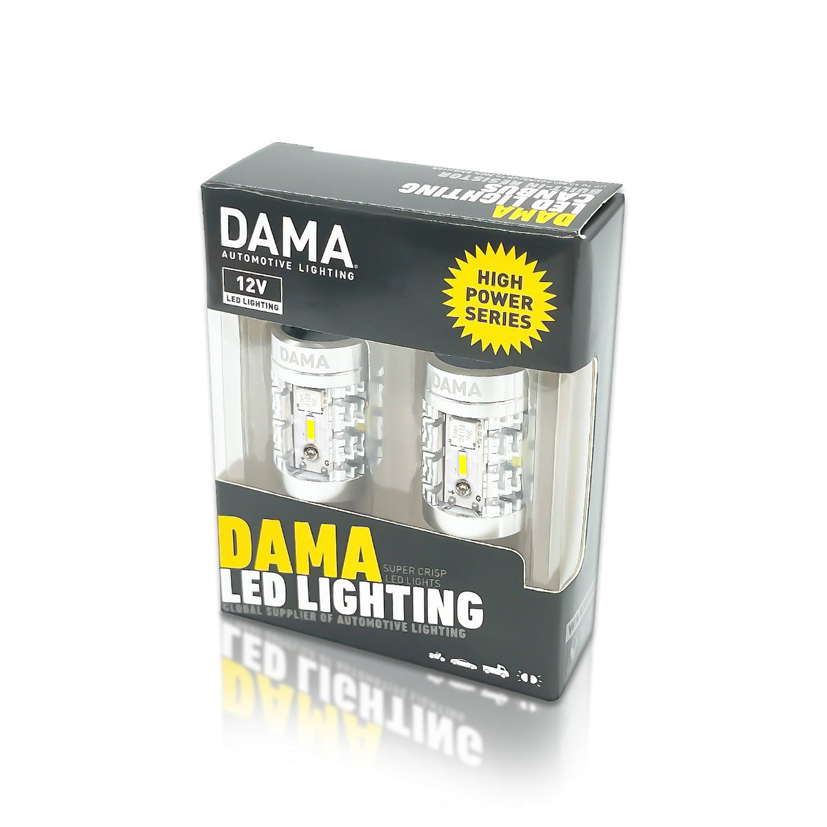 DAMA 7440 High Power LED Bulbs White 6000K / Amber 2600K | CANbus Error-Free | Pack of 2