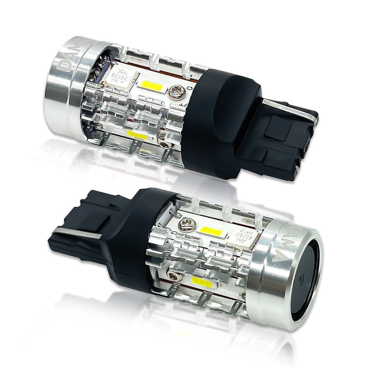 DAMA 7440 High Power LED Bulbs White 6000K / Amber 2600K | CANbus Error-Free | Pack of 2