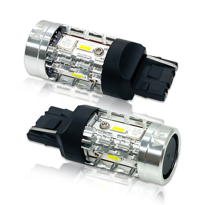 DAMA 7440 High Power LED Bulbs White 6000K / Amber 2600K | CANbus Error-Free | Pack of 2