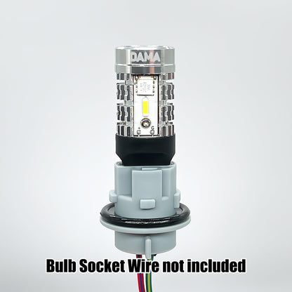 DAMA 7440 High Power LED Bulbs White 6000K / Amber 2600K | CANbus Error-Free | Pack of 2