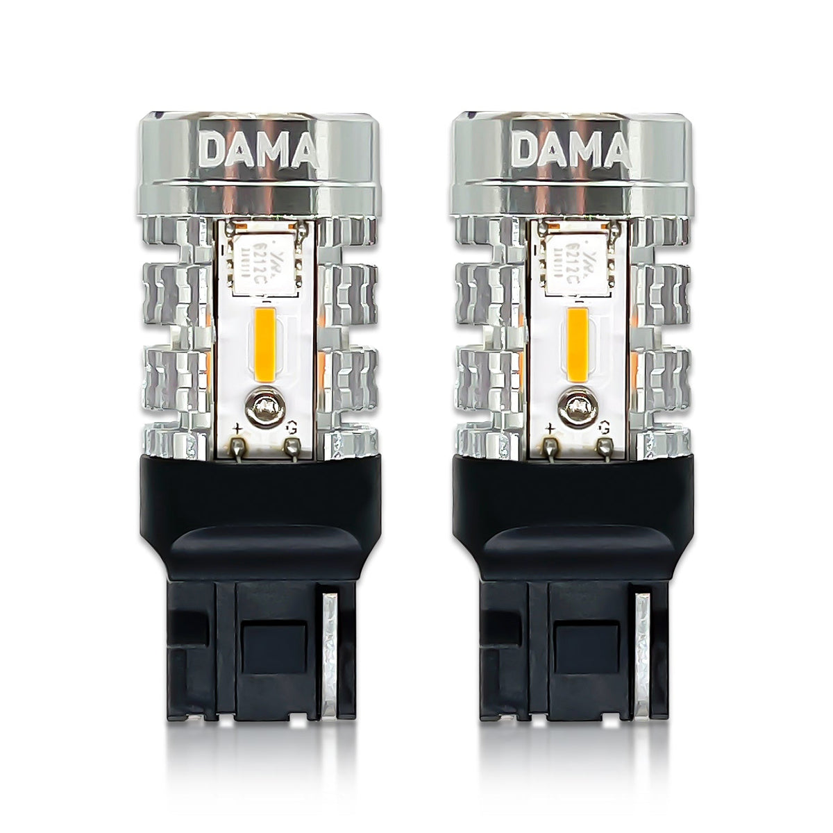 DAMA 7440 High Power LED Bulbs White 6000K / Amber 2600K | CANbus Error-Free | Pack of 2