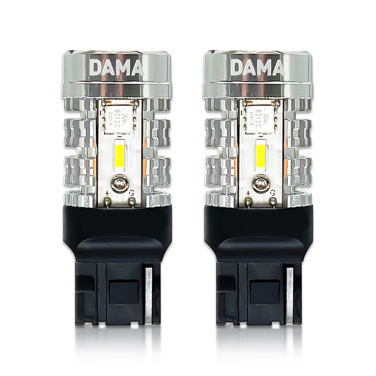 DAMA 7440 High Power LED Bulbs White 6000K / Amber 2600K | CANbus Error-Free | Pack of 2