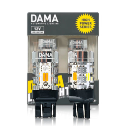 DAMA 7443 High Power Switchback LED Bulbs | 6000K White & 2600K Amber | CANbus Error-Free SET