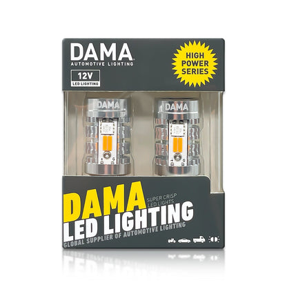 DAMA 7443 High Power Switchback LED Bulbs | 6000K White & 2600K Amber | CANbus Error-Free SET