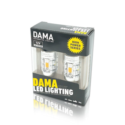 DAMA 7443 High Power Switchback LED Bulbs | 6000K White & 2600K Amber | CANbus Error-Free SET