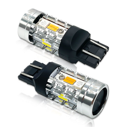 DAMA 7443 High Power Switchback LED Bulbs | 6000K White & 2600K Amber | CANbus Error-Free SET