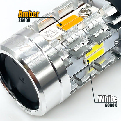 DAMA 7443 High Power Switchback LED Bulbs | 6000K White & 2600K Amber | CANbus Error-Free SET