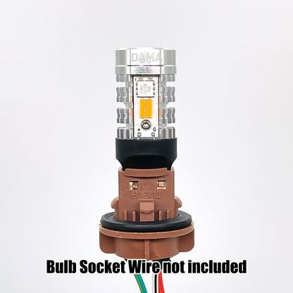 DAMA 7443 High Power Switchback LED Bulbs | 6000K White & 2600K Amber | CANbus Error-Free SET