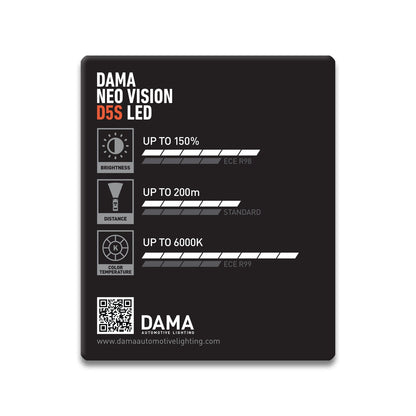 DAMA D5S NEO VISION LED Headlight Bulbs 35W 6000K | Pack of 2
