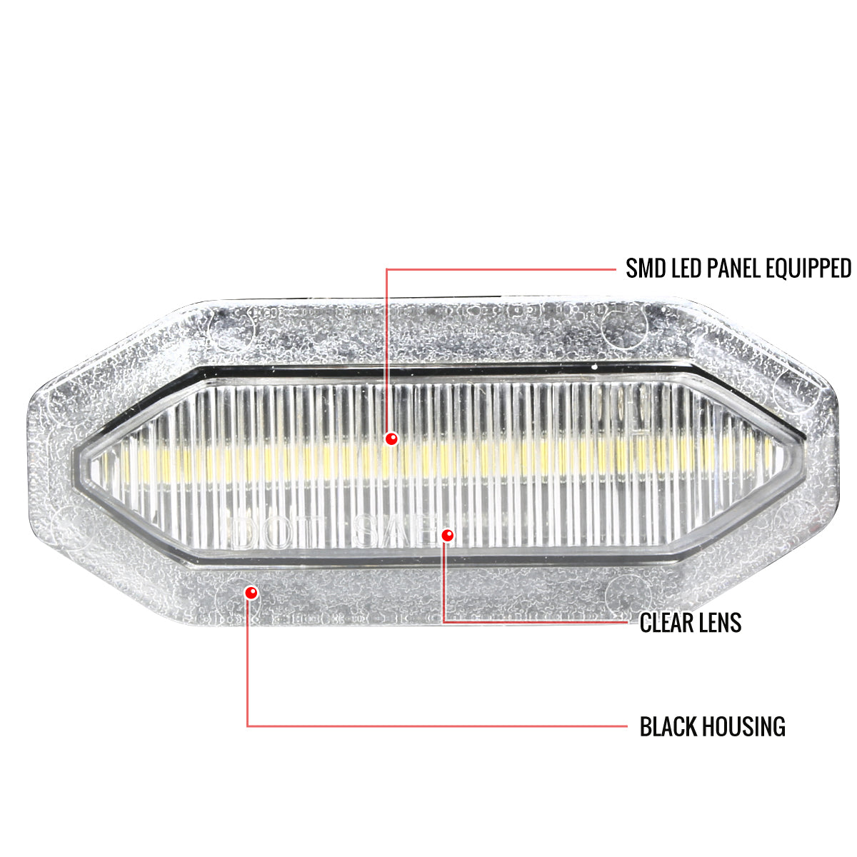 2015-2017 Ford Mustang Front Grille LED Driving Lights - 6PC (Chrome Housing/Clear Lens)