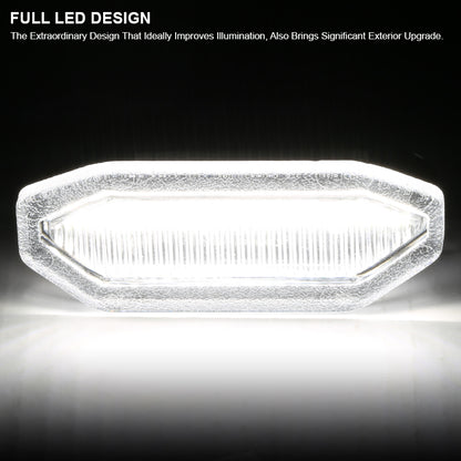 2015-2017 Ford Mustang Front Grille LED Driving Lights - 6PC (Chrome Housing/Clear Lens)