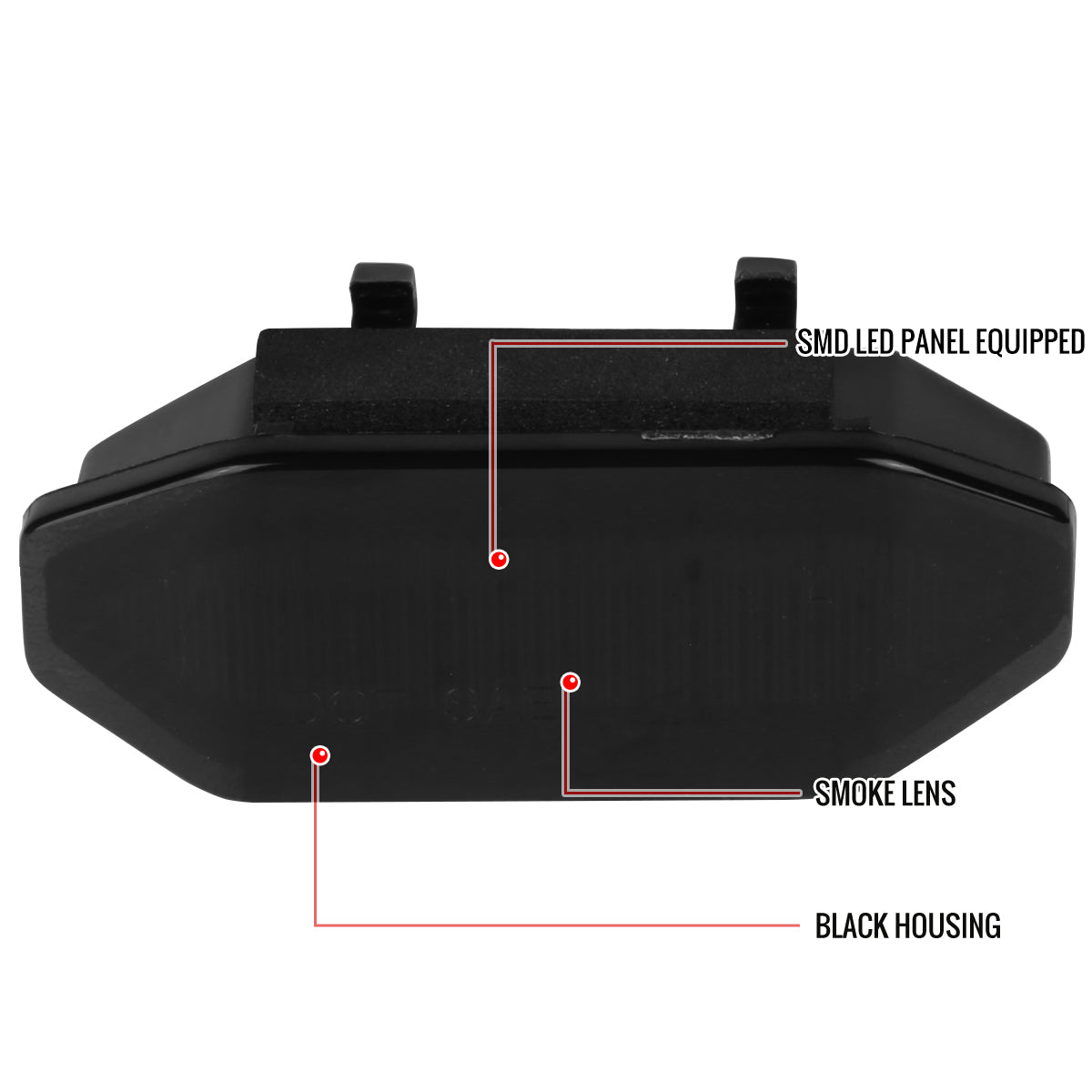 2015-2017 Ford Mustang Front Grille LED Driving Lights - 6PC (Black Housing/Smoked Lens)