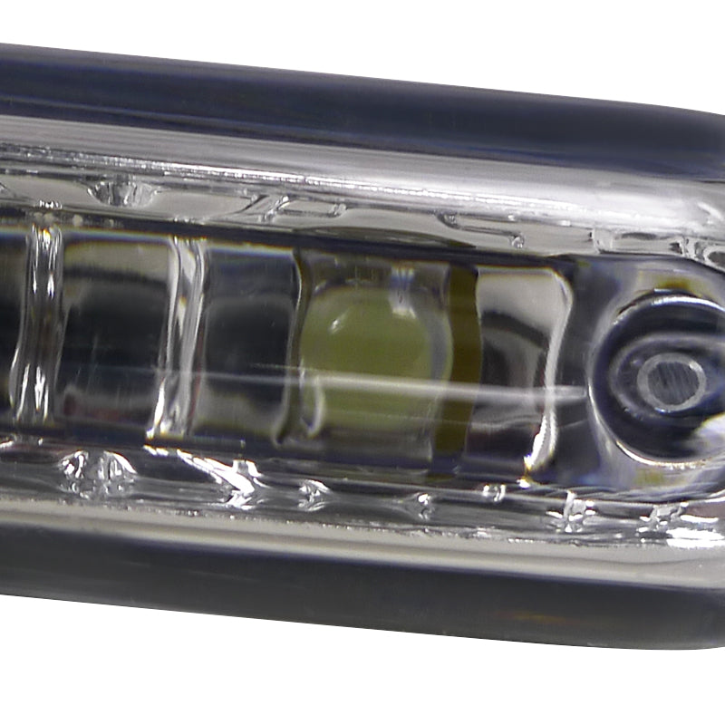 Universal 4W 8 LED 6000K Daytime Running Lights (Chrome Housing/Clear Lens)