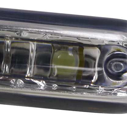 Universal 4W 8 LED 6000K Daytime Running Lights (Chrome Housing/Clear Lens)