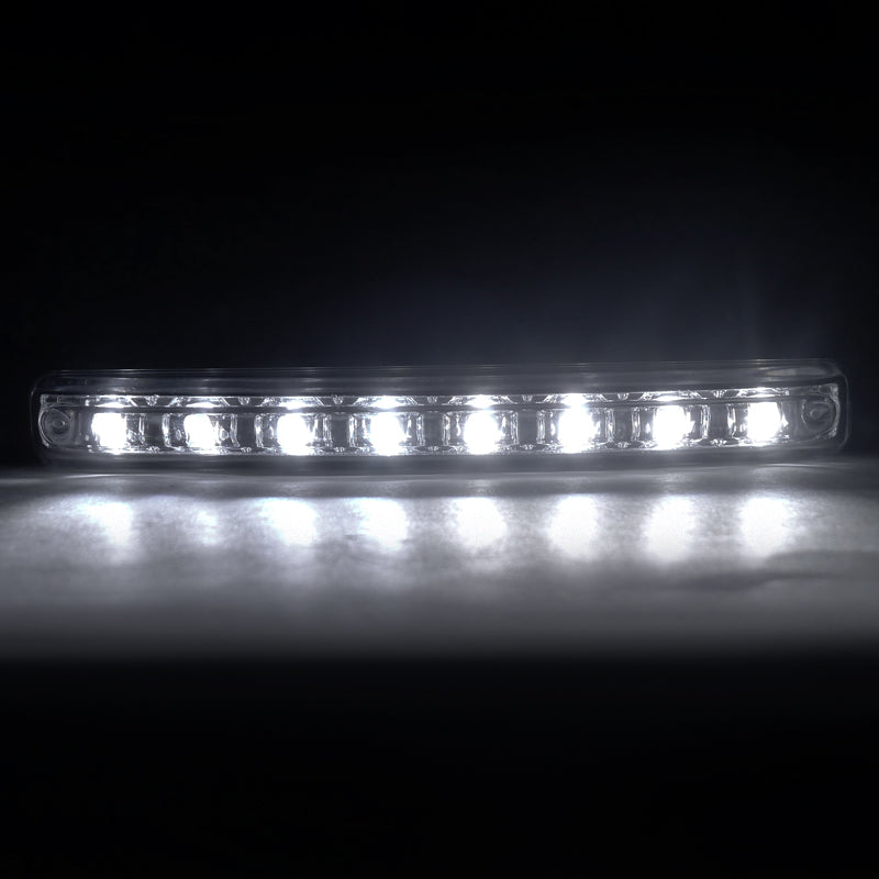 Universal 4W 8 LED 6000K Daytime Running Lights (Chrome Housing/Clear Lens)