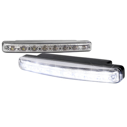 Universal 4W 8 LED 6000K Daytime Running Lights (Chrome Housing/Clear Lens)