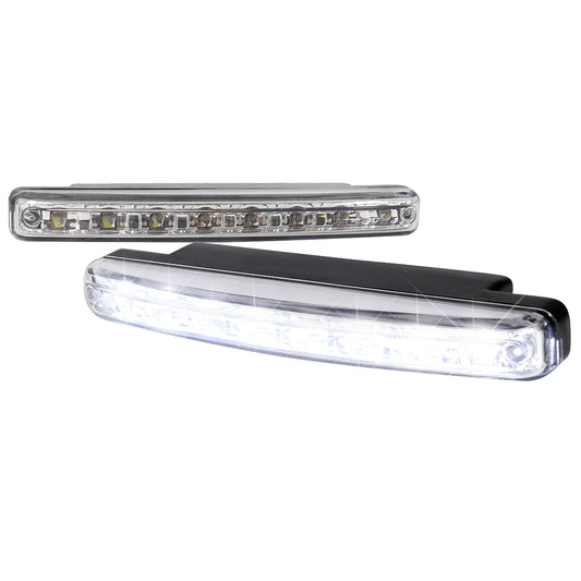 Universal 4W 8 LED 6000K Daytime Running Lights (Chrome Housing/Clear Lens)