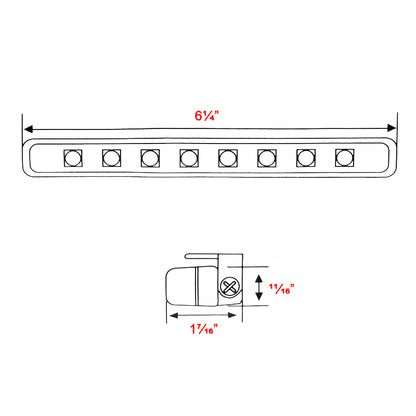 Universal 4W 8 LED 6000K Daytime Running Lights (Matte Black Housing/Clear Lens)