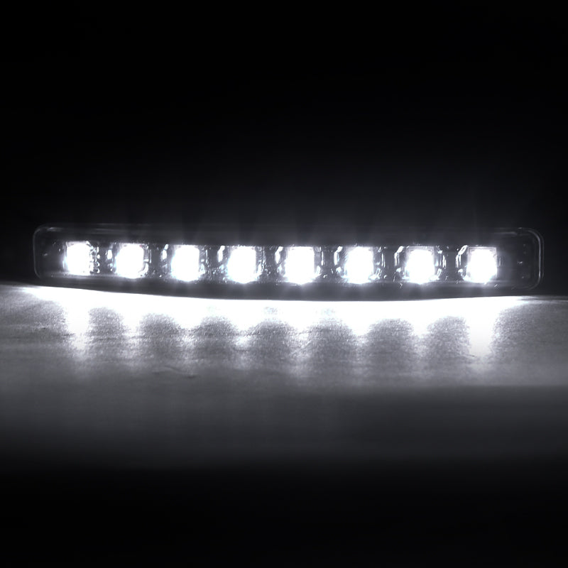 Universal 4W 8 LED 6000K Daytime Running Lights (Matte Black Housing/Clear Lens)