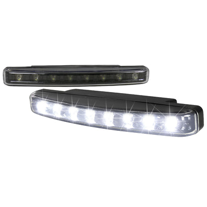 Universal 4W 8 LED 6000K Daytime Running Lights (Matte Black Housing/Clear Lens)
