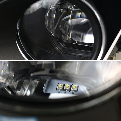2012-2014 Toyota Camry SMD LED Projector Fog Lights w/ Switch, Wiring Harness, & Chrome Bezels(Chrome Housing/Clear Lens)