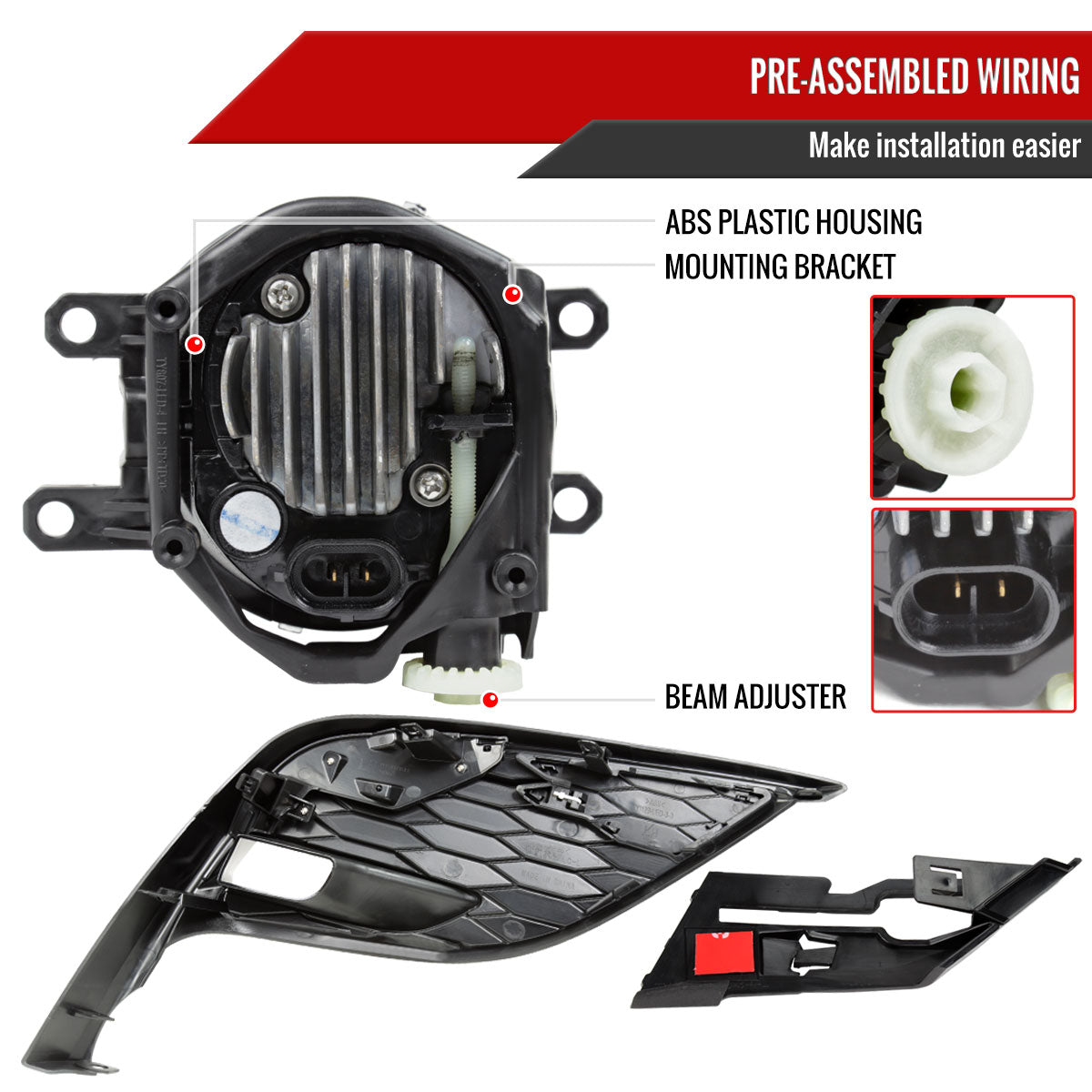 2021-2023 Toyota Camry SE/XSE Full LED Fog Lights Kit (Chrome Housing/Clear Lens)
