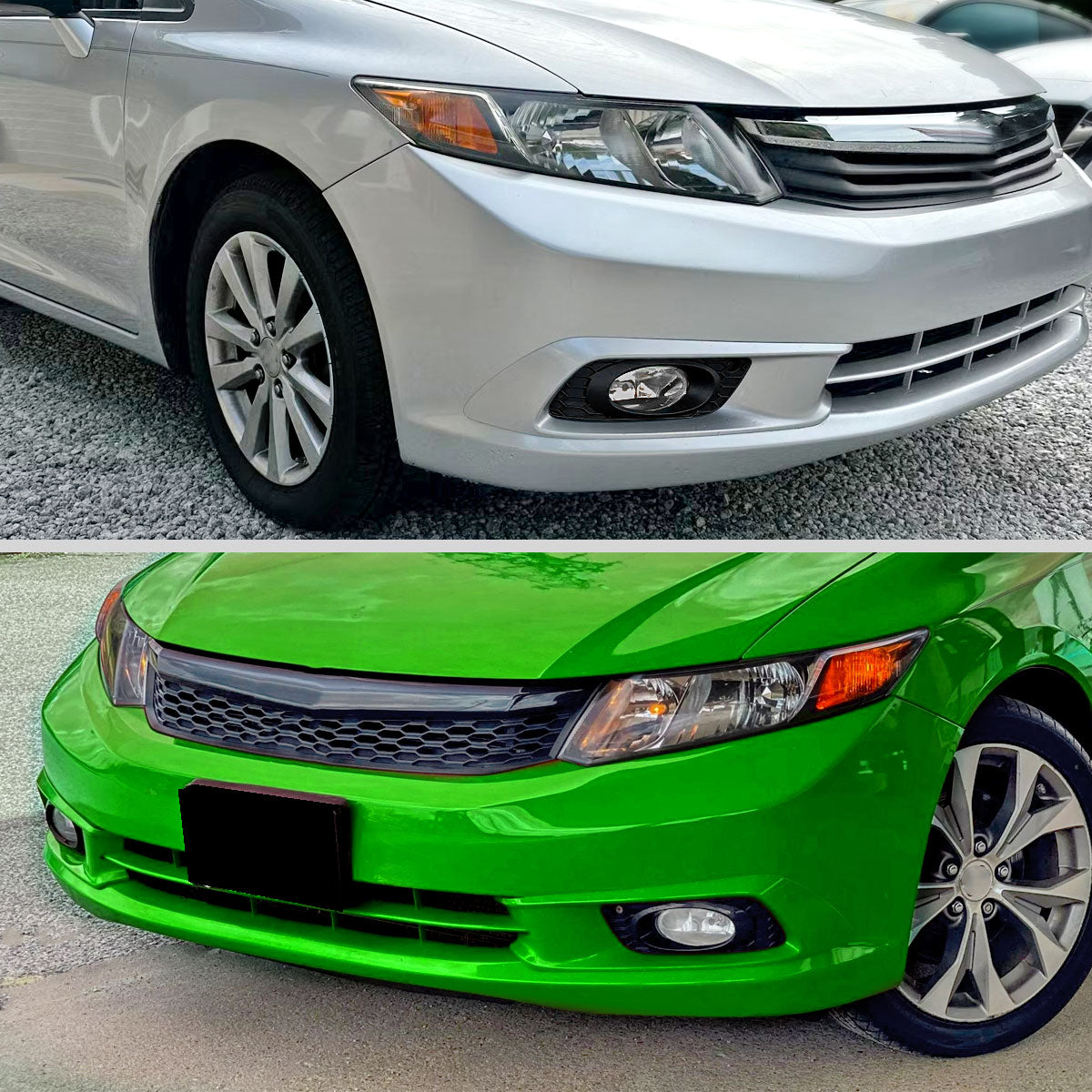 2012 Honda Civic Sedan H11 Fog Lights Kit (Chrome Housing/Clear Lens)