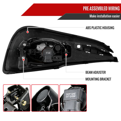 2013-2015 Honda Civic Sedan H11 Fog Lights Kit (Chrome Housing/Yellow Lens)