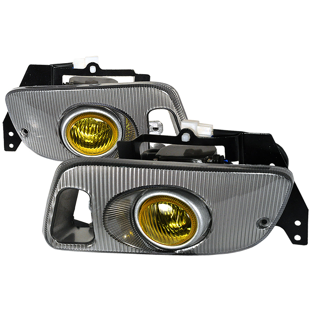 1992-1995 Honda Civic Coupe/Hatchback H3 Fog Lights Kit (Chrome Housing/Yellow Lens)