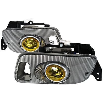 1992-1995 Honda Civic Coupe/Hatchback H3 Fog Lights Kit (Chrome Housing/Yellow Lens)
