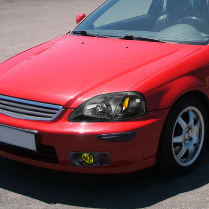 1999-2000 Honda Civic H3 Fog Lights Kit (Chrome Housing/Yellow Lens)
