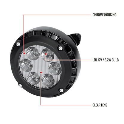2007-2014 Chevrolet Tahoe/Suburban/ GMC Yukon/Yukon XL LED Fog Lights (Chrome Housing/Clear Lens)