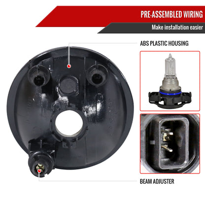 2007-2014 GMC Yukon/Yukon XL Chevrolet Suburban/Tahoe H16 Fog Lights Kit (Chrome Housing/Clear Lens)